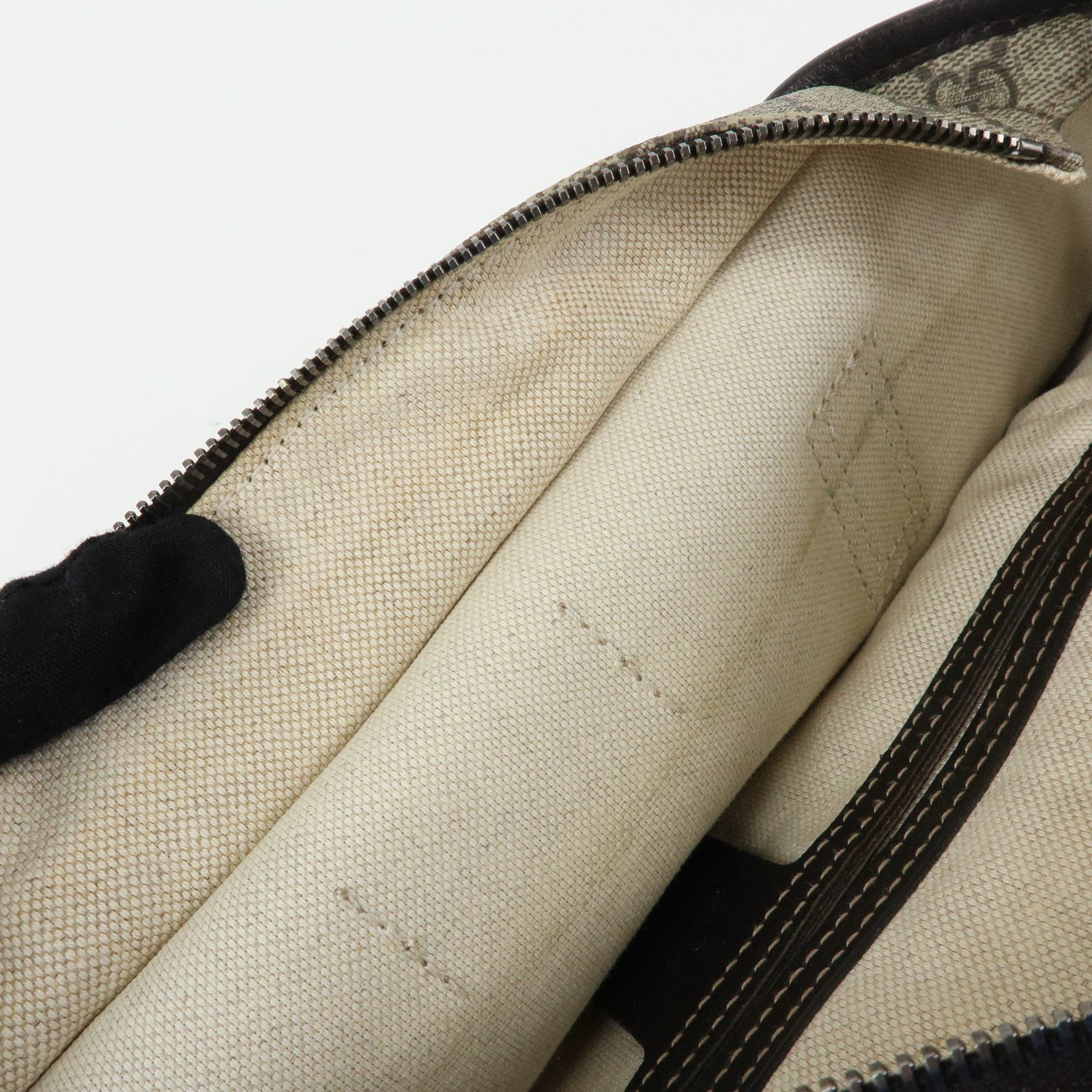 GUCCI GG Supreme Leather Tote Bag Shoulder Bag Beige Brown 211138