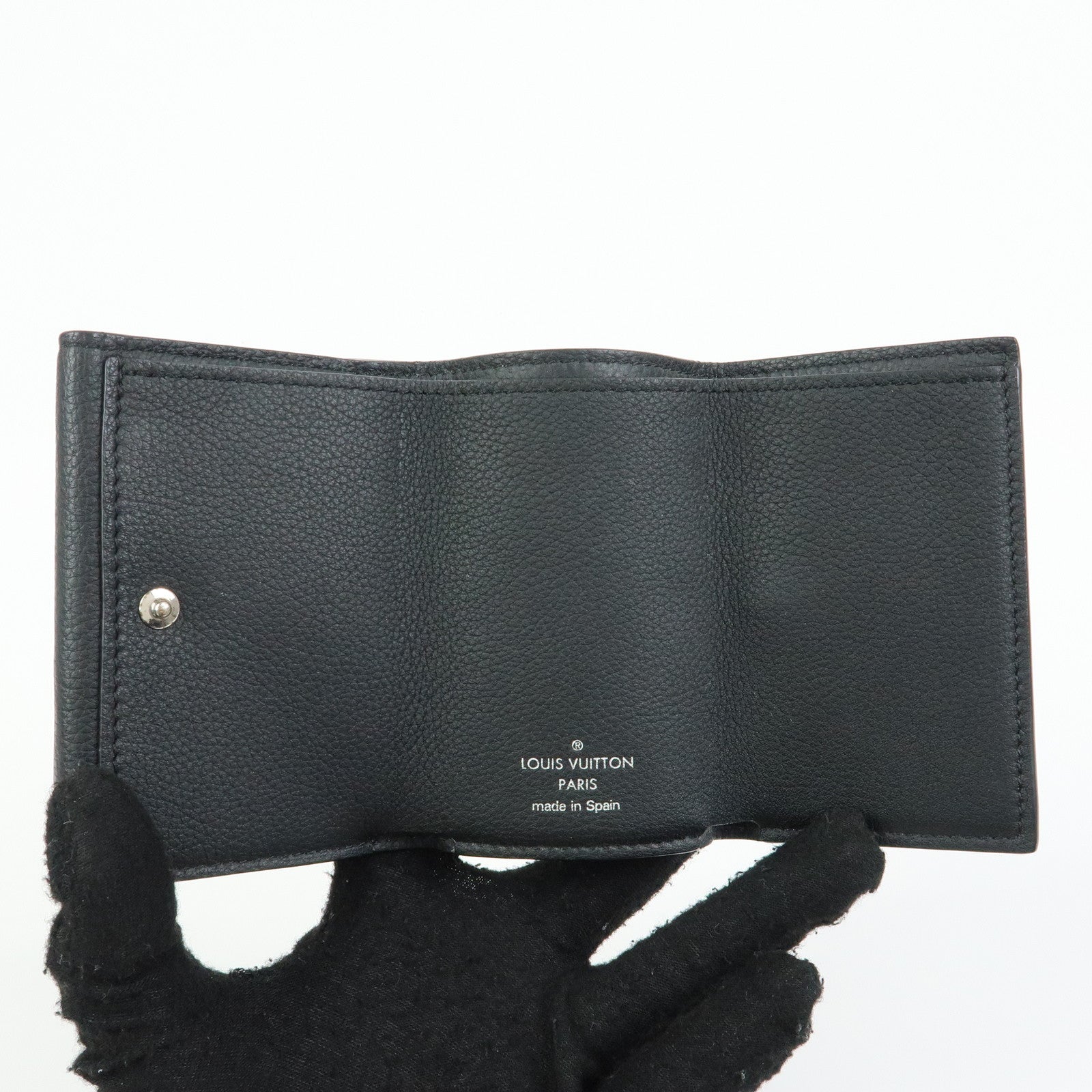 Louis Vuitton Portefeuille Lock Mini Compact Wallet Noir M63921