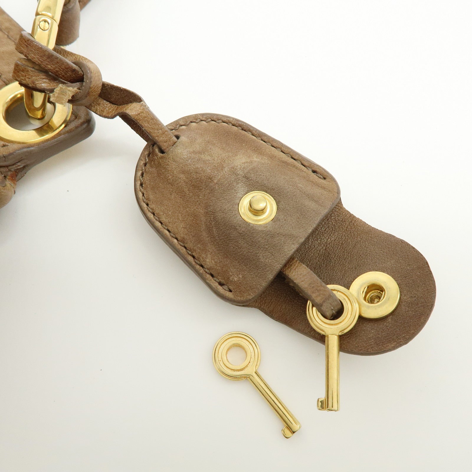 MIU MIU Matelasse Leather 2Way Bag Hand Bag Shoulder Bag Brown