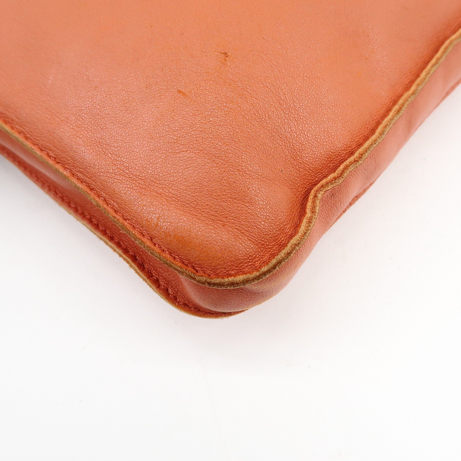 HERMES Leather Clou de Selle Shoulder Bag Crossbody Bag □P Stamped