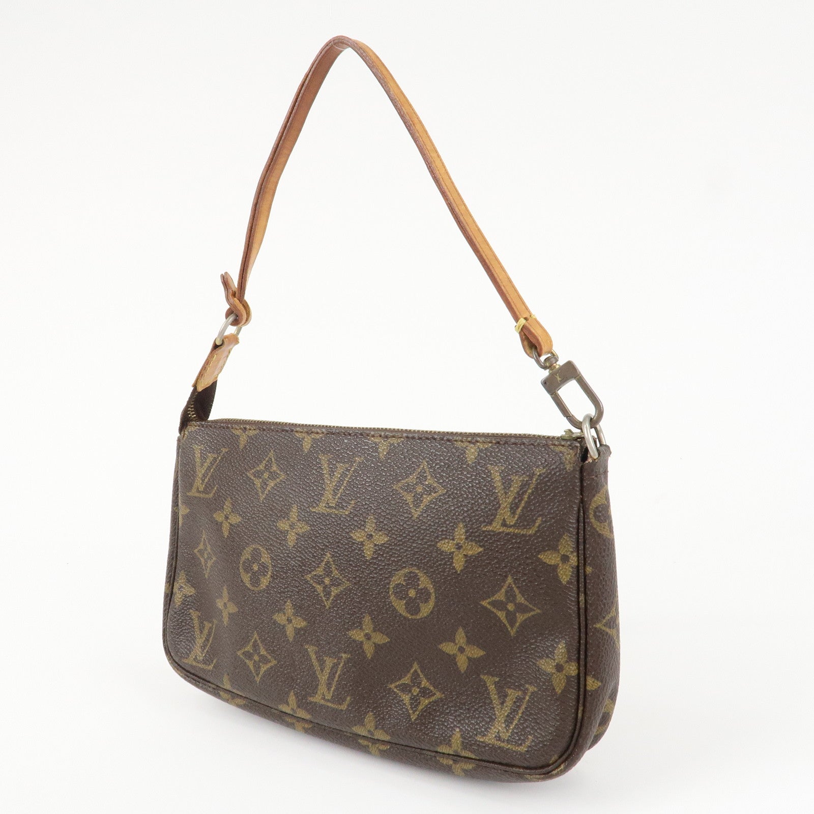 Louis Vuitton Monogram Pochette Accessoires Hand Bag Brown M51980 Used