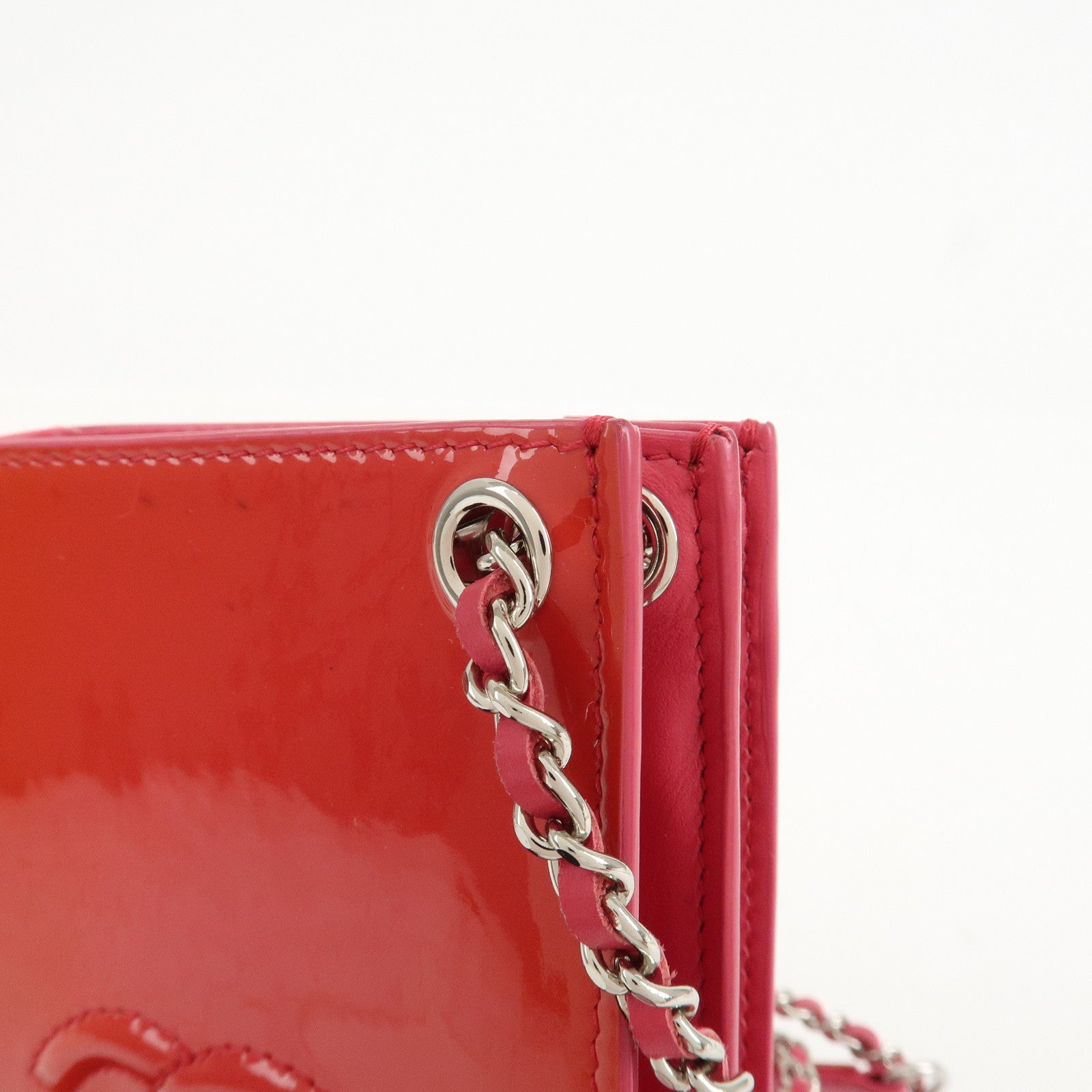 CHANEL COCO Mark Chain Shoulder Crossbody Bag Red Pink A92304