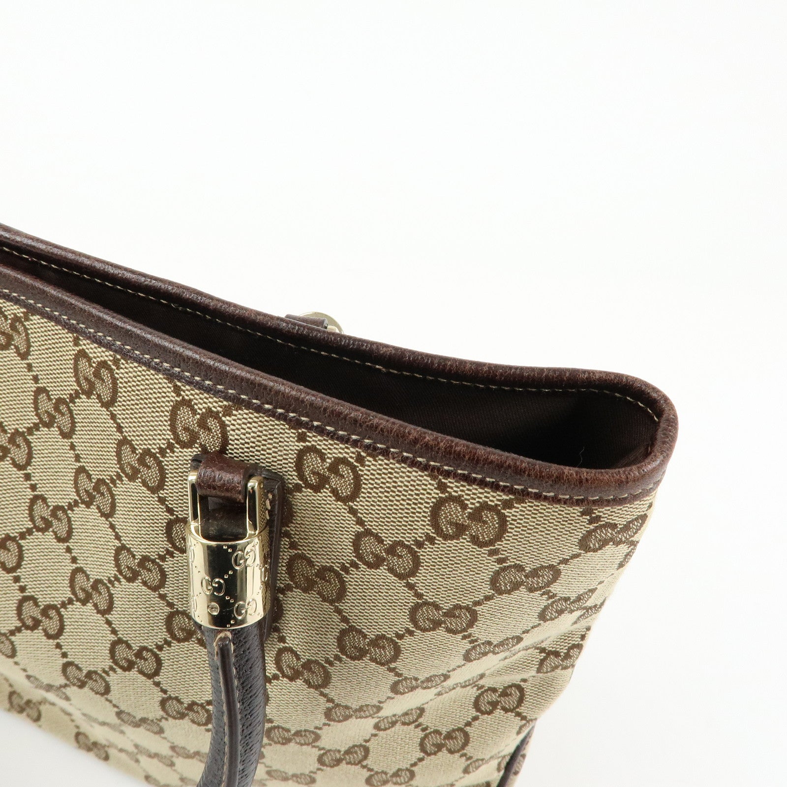 GUCCI Sherry GG Canvas Tote Bag Shoulder Bag Beige Brown 161717