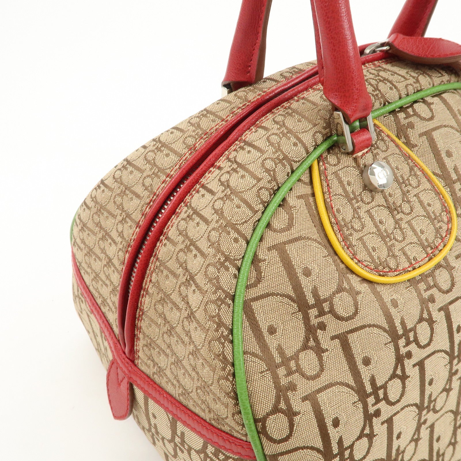 Christian Dior Rasta Trotter Canvas Leather Boston Bag Hand Bag