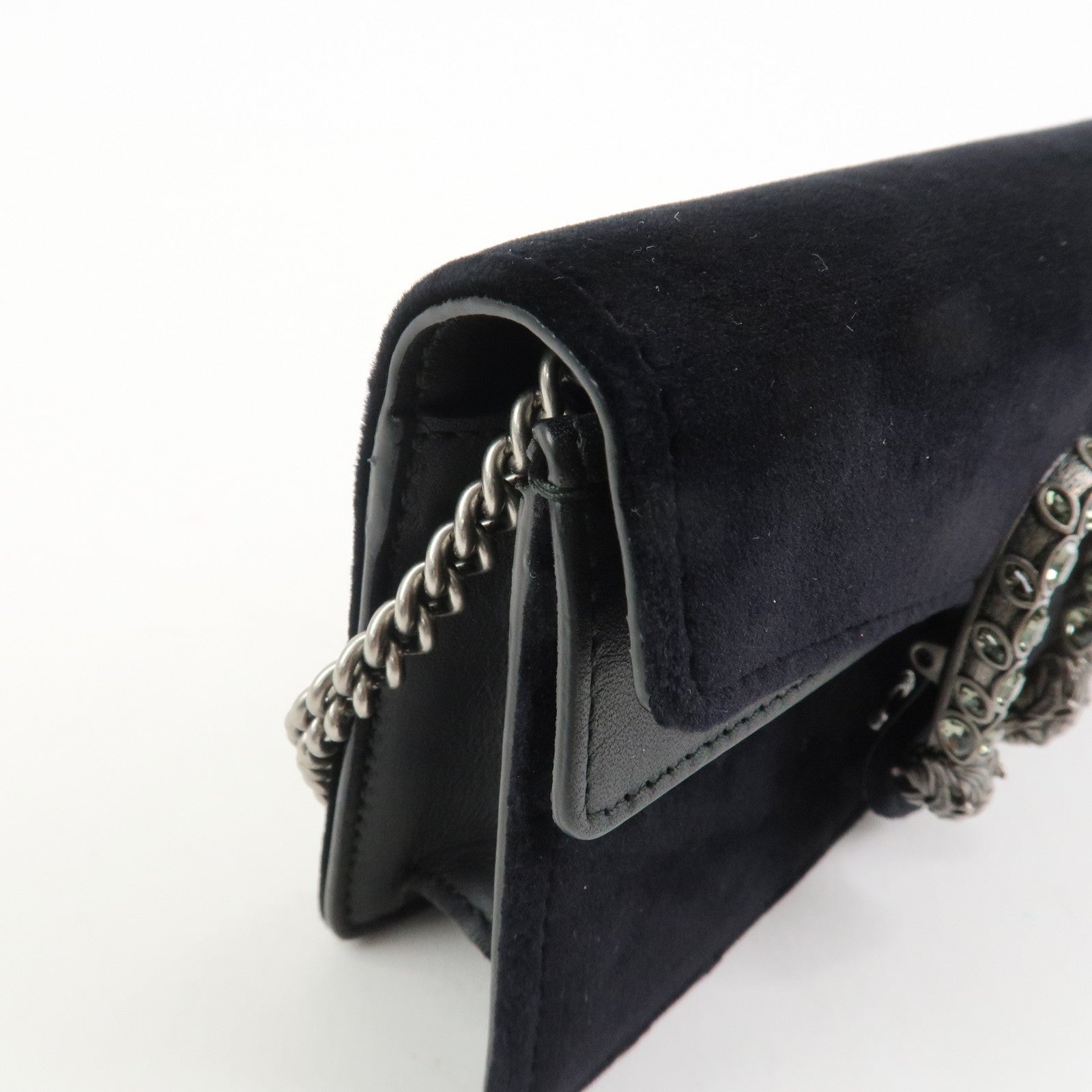 GUCCI Dionysus Super Mini Bag Velvet Chain Shoulder Bag Black476432