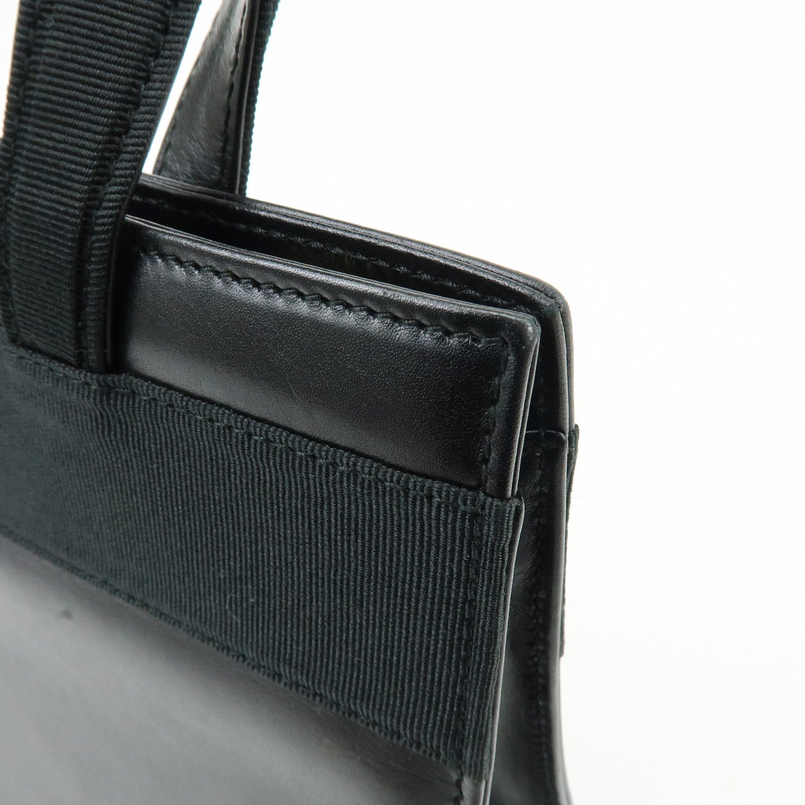 Ferragamo Vara Ribbon Leather Hand Bag Tote Bag Black