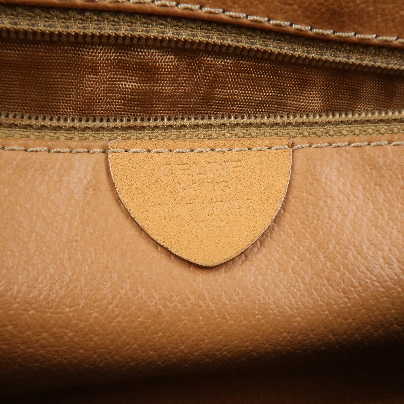 CELINE Macadam PVC Leather Shoulder Bag Hand Bag Beige