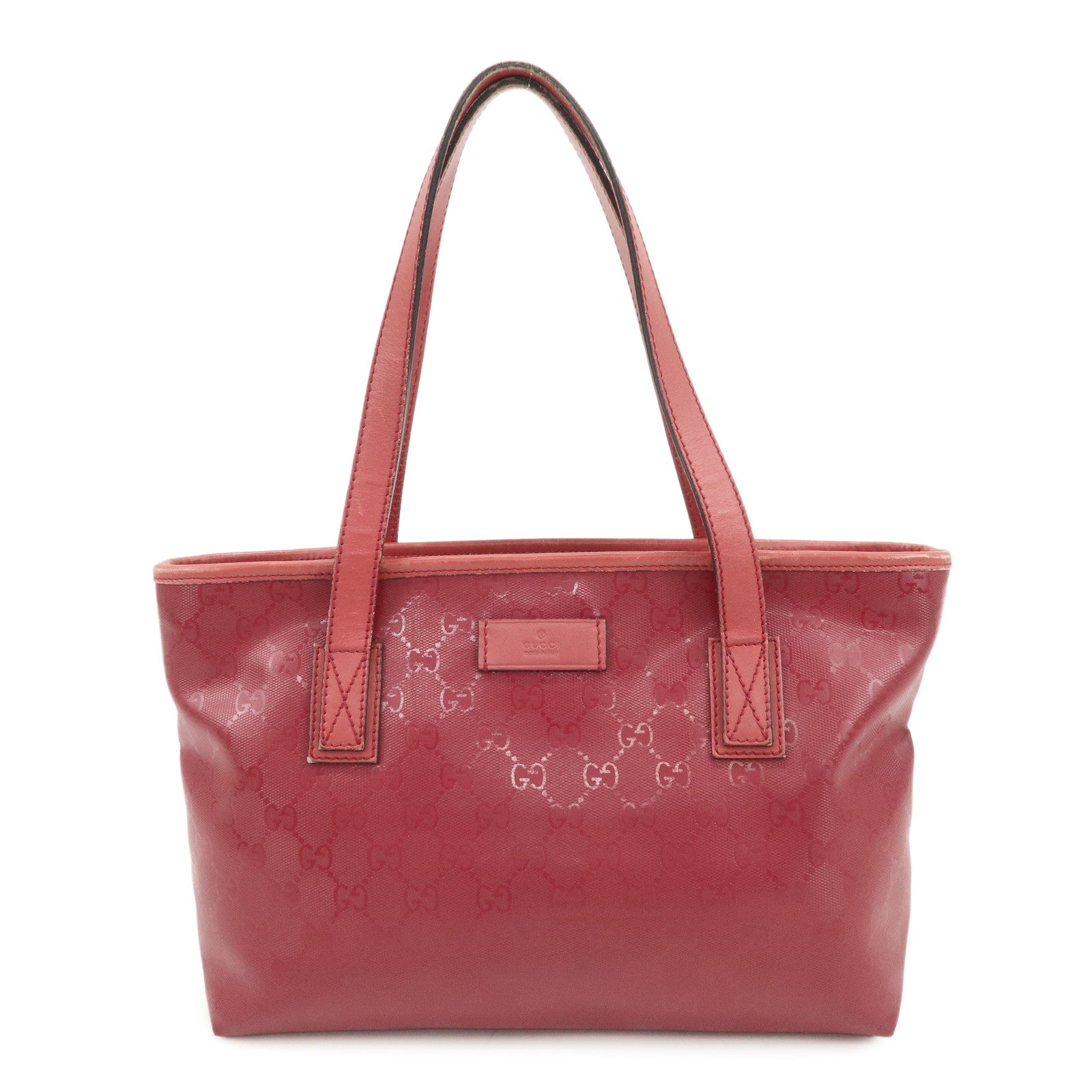 GUCCI Logo GG Imprime Leather Tote Bag Shoulder Bag Pink 211138