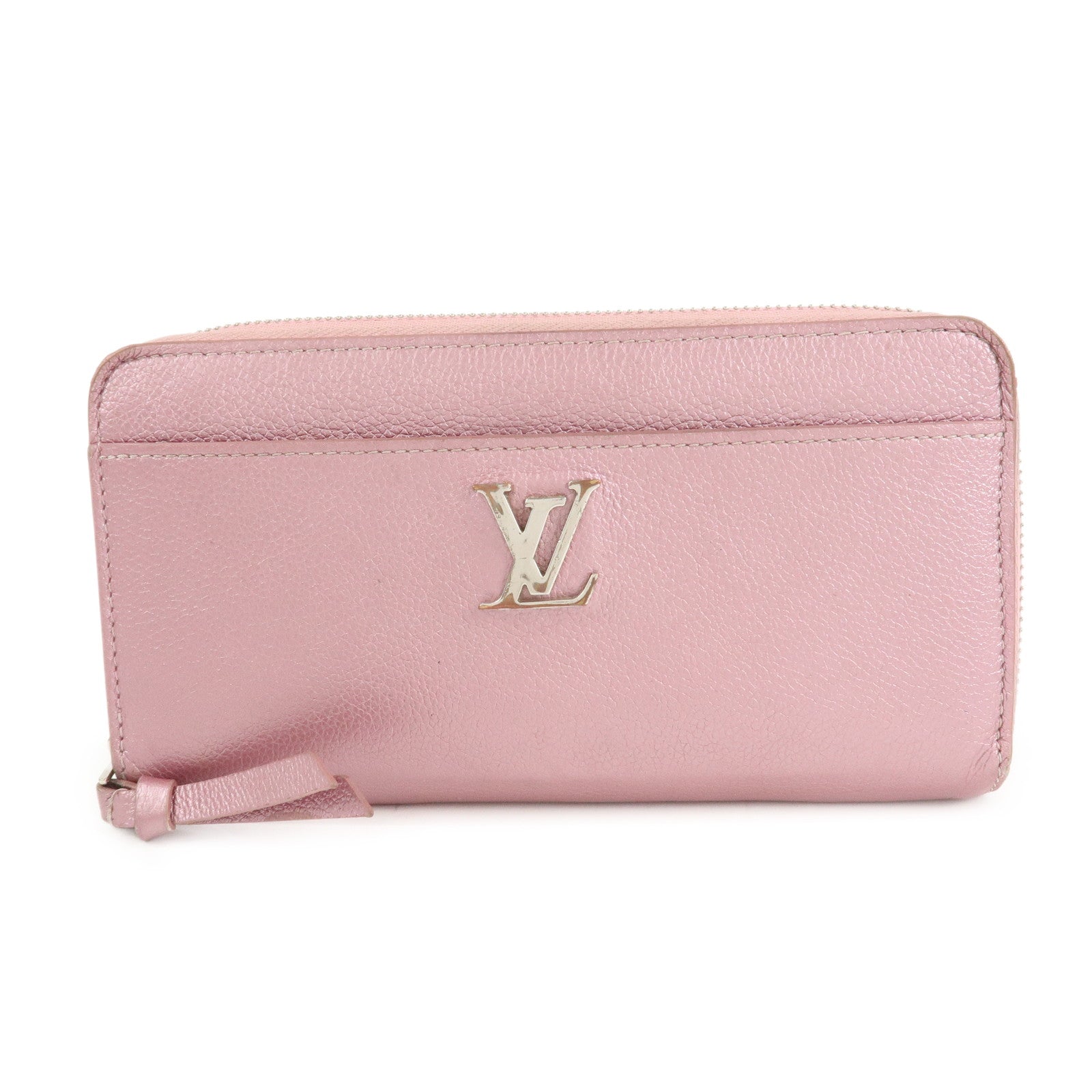 Louis Vuitton Calf Leather Zippy Lock Me Wallet Crystal Rose M69812 Used