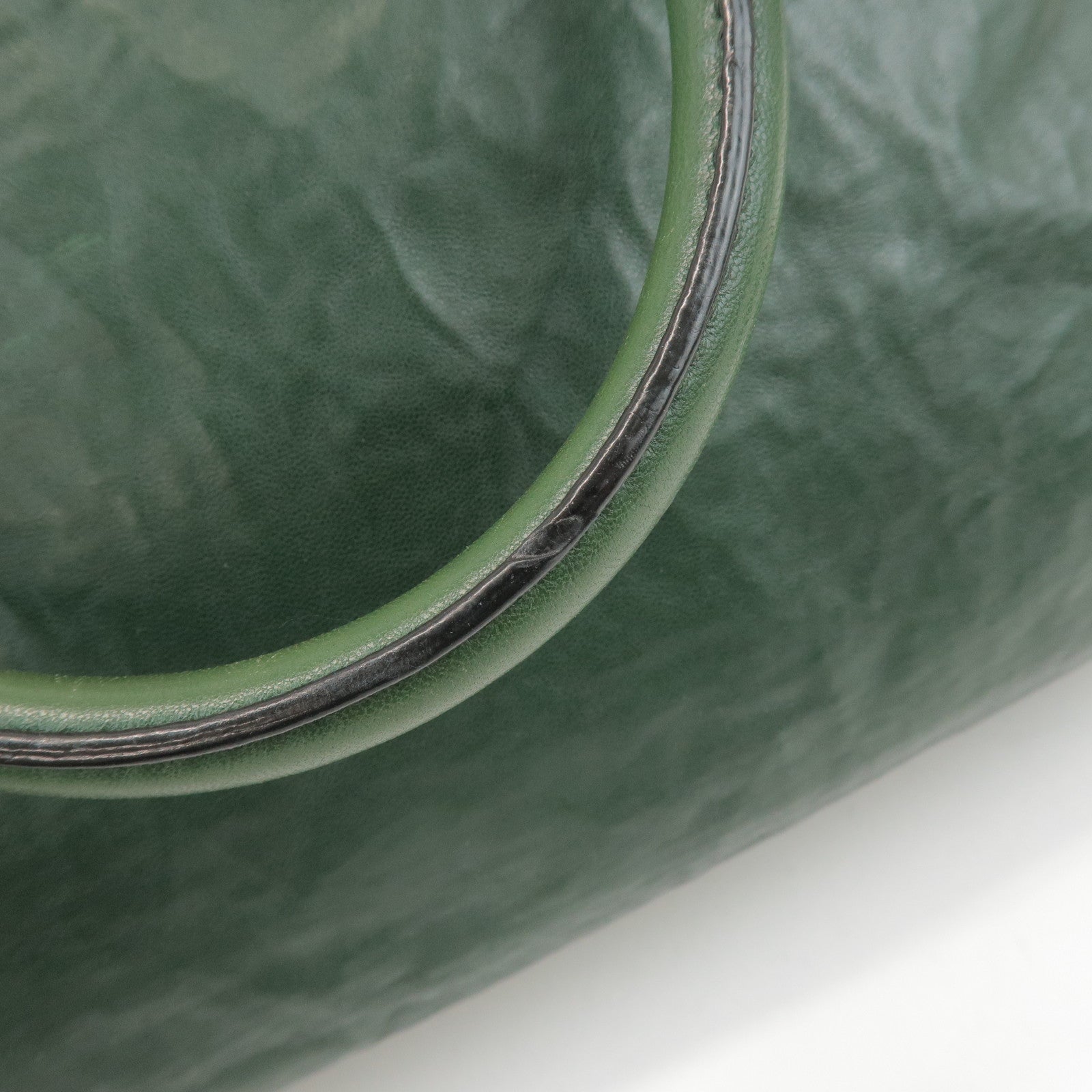 PRADA Triangle Logo 2Way Leather Hand Bag Shoulder Bag Green