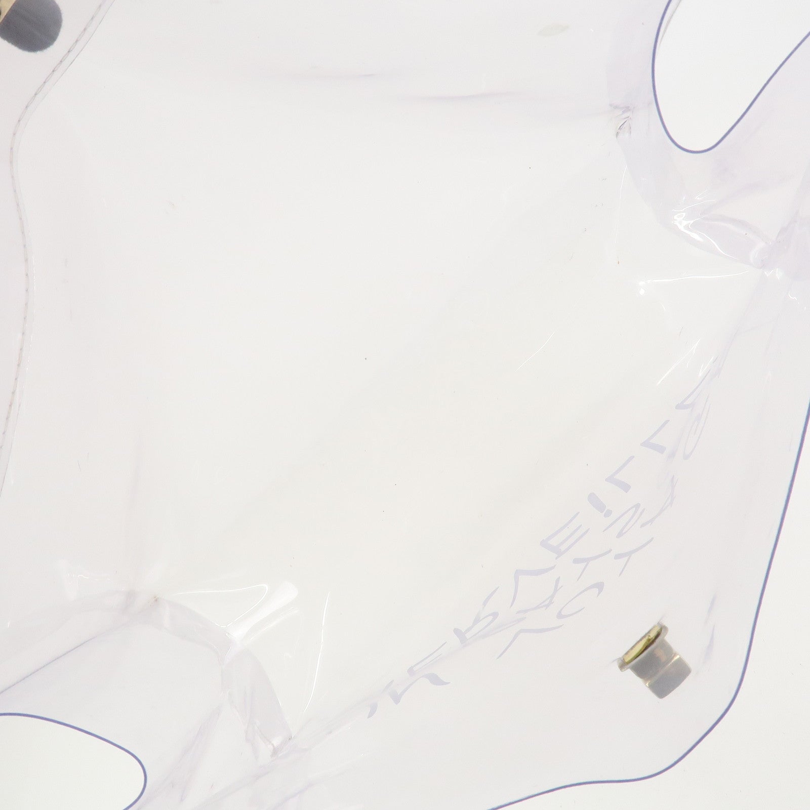 HERMES Kelly Vinyl Hand Bag Clear Gold