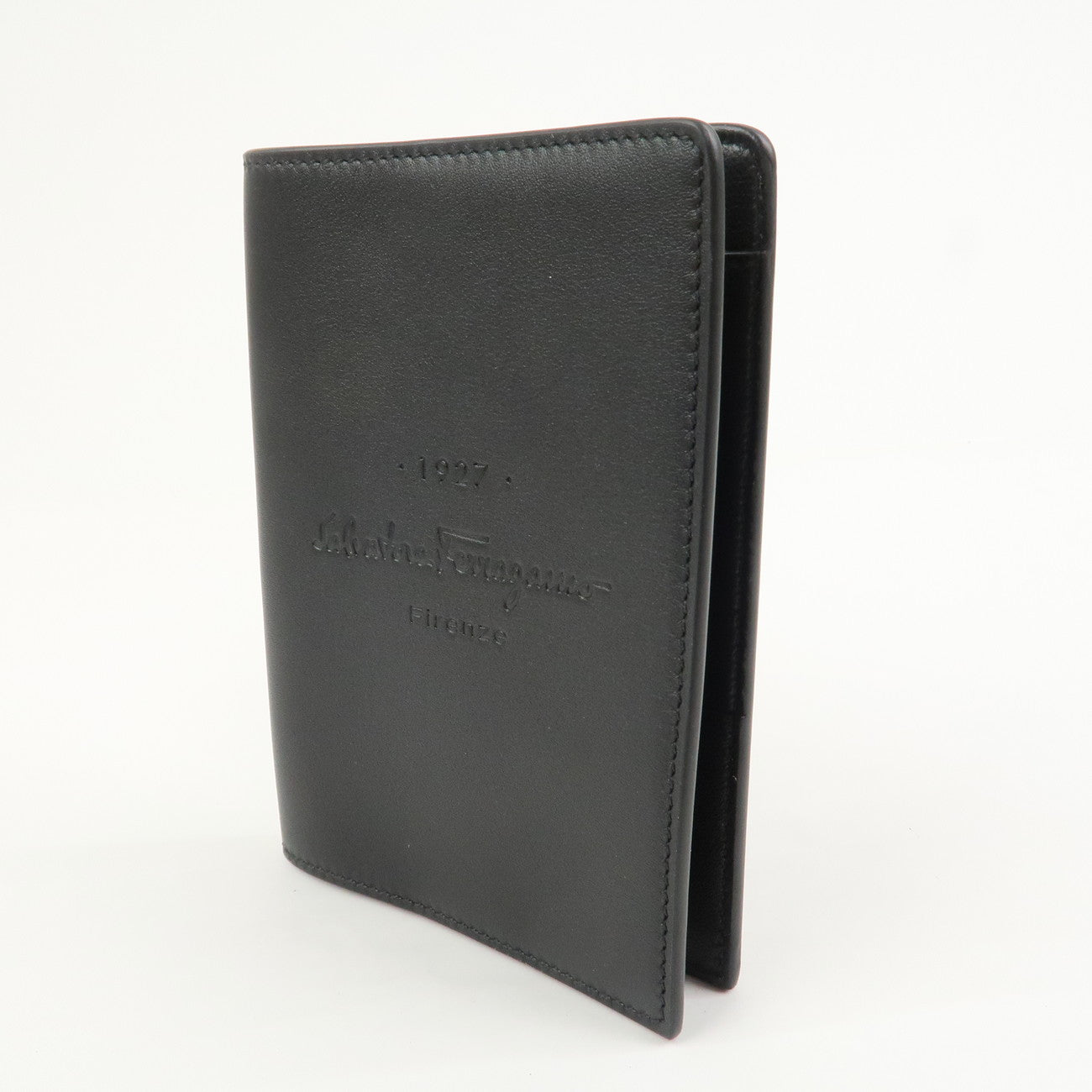 Ferragamo Logo Leather Agenda Planner Cover Black