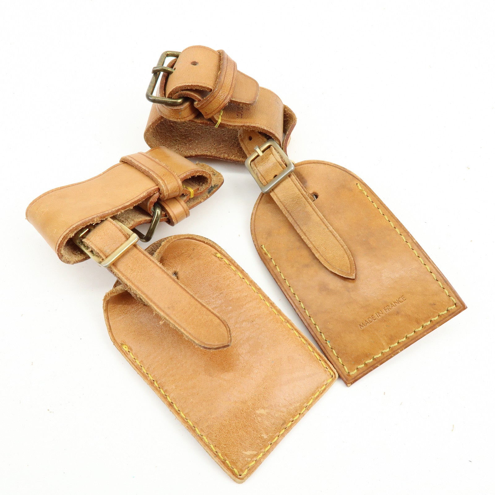 Louis Vuitton Set of 10 Leather Name Tag & Poignet Natural