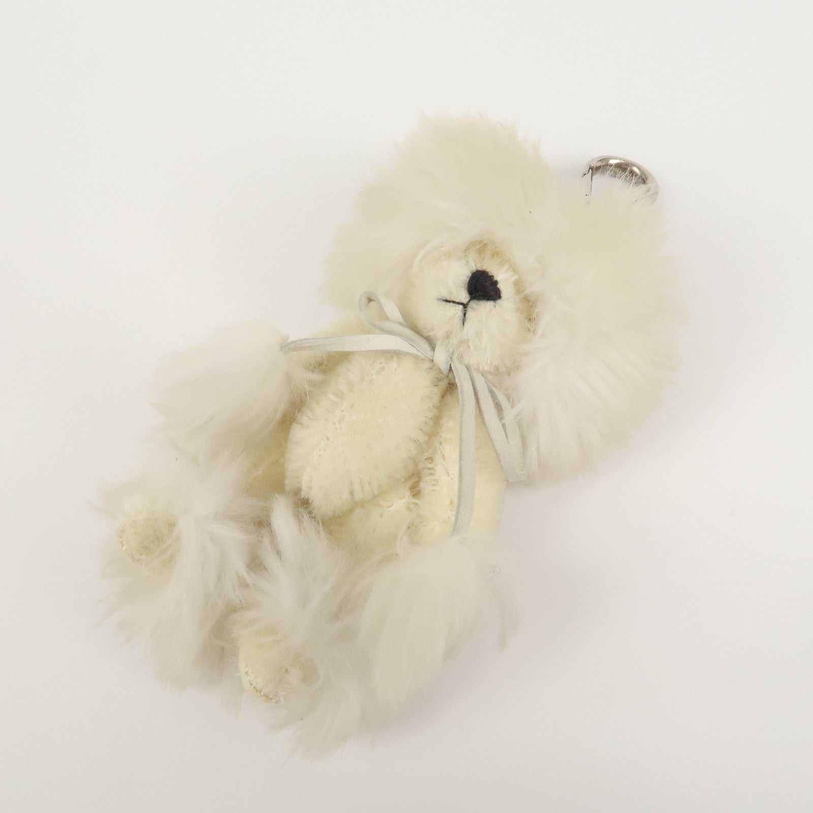 PRADA Teddy Bear Bag Charm Key Charm Ivory