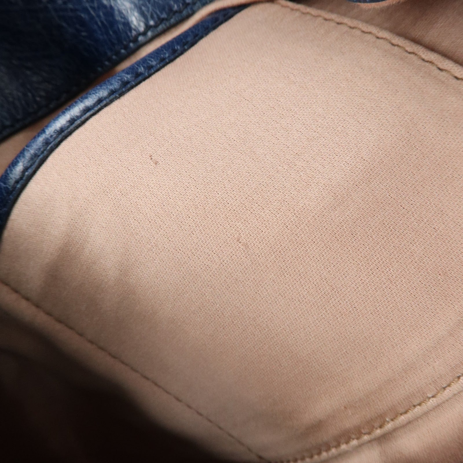 MIU MIU Side Ribbon Large Leather 2Way Bag Shoulder Bag Navy RT0365