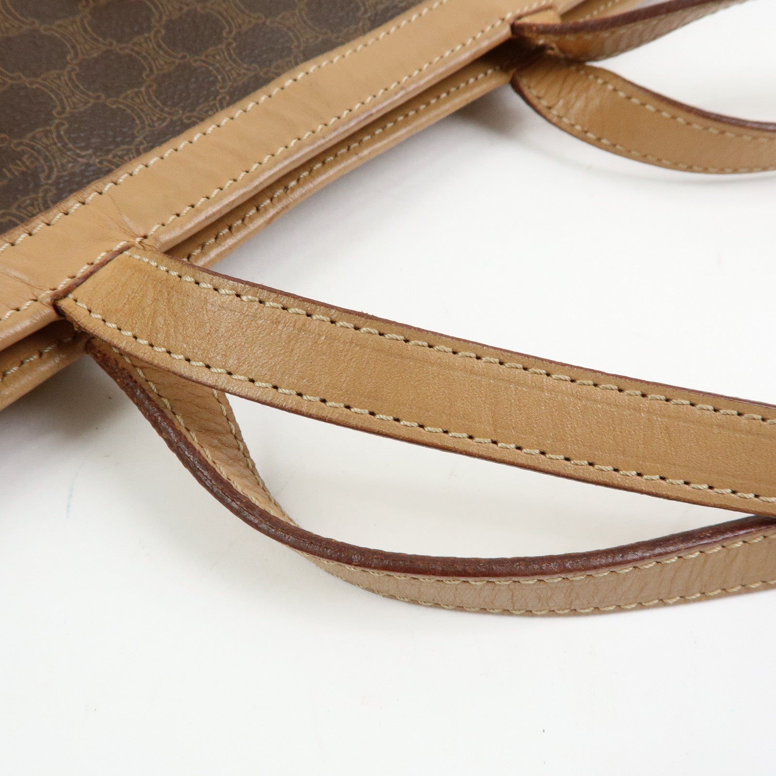 CELINE Macadam PVC Leather Tote Bag Shoulder Bag Brown
