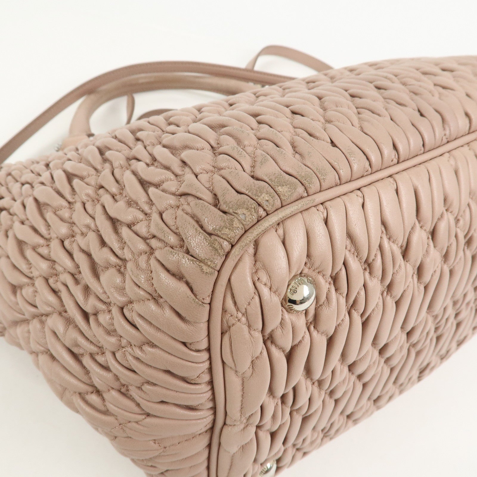 MIU MIU Matelasse Nappa Crystal Leather 2Way Shoulder Bag 5BE896