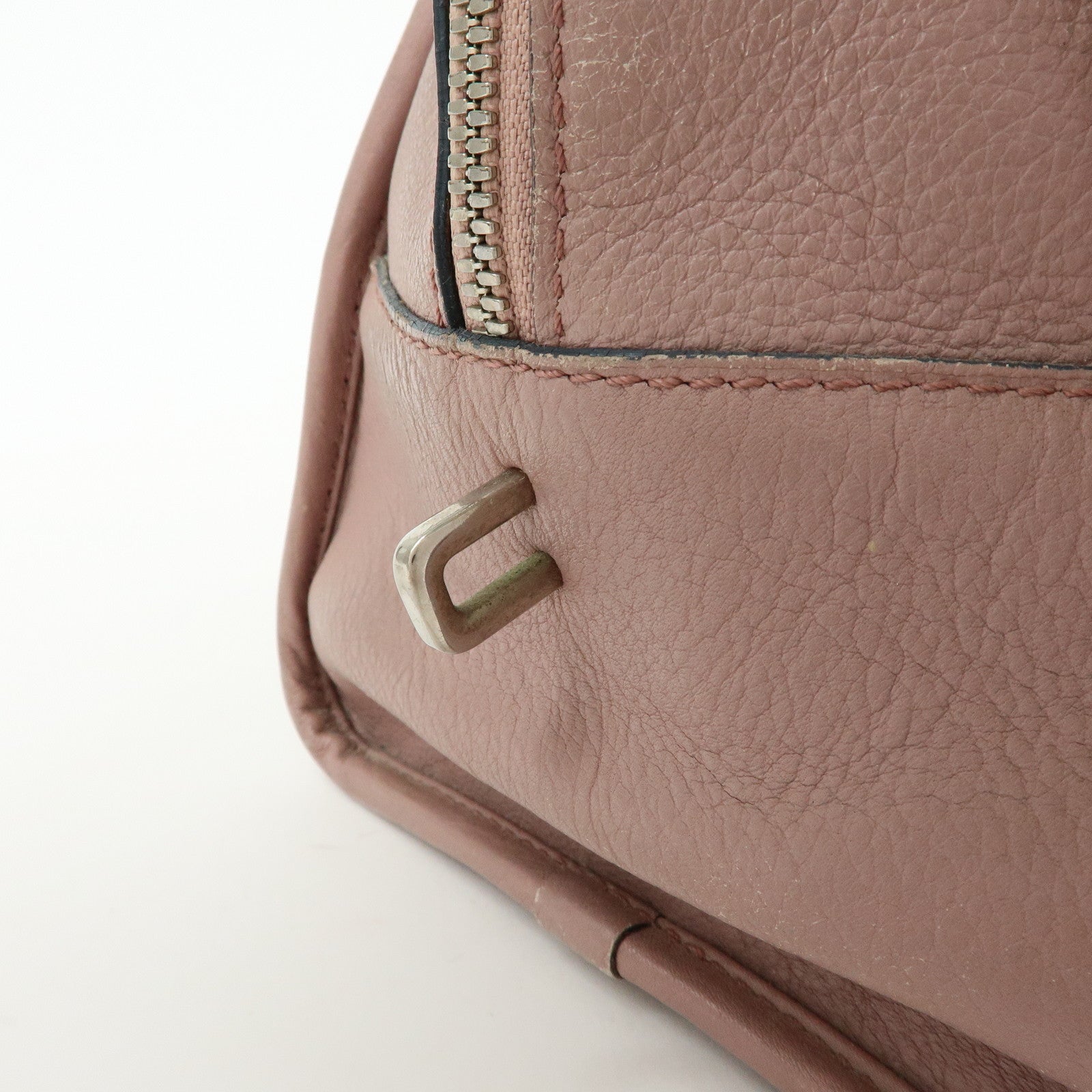 LOEWE Anagram Amazona 36 Leather Hand Bag Boston Bag Pink