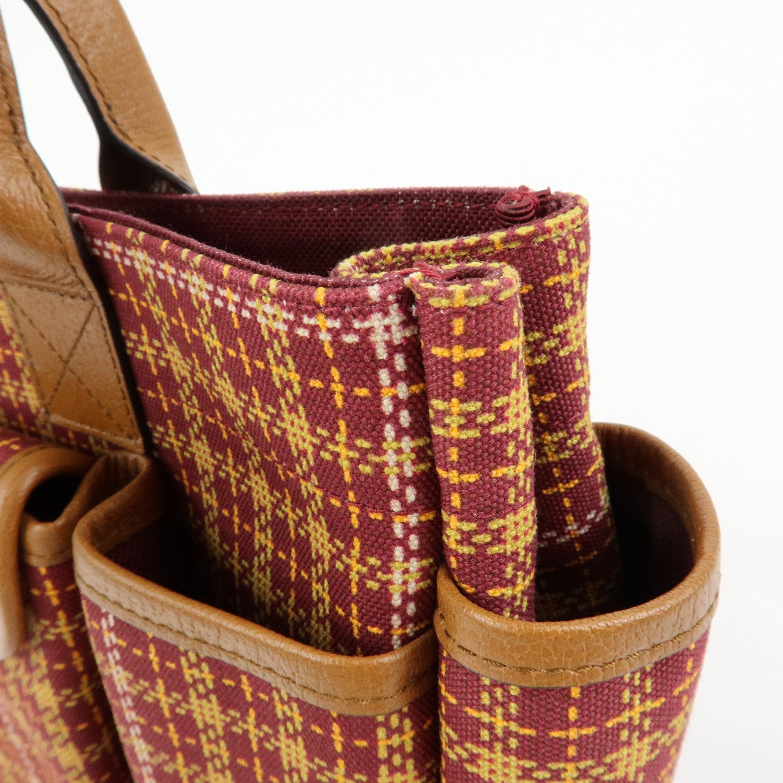 GUCCI Children’s Canvas Leather Tote Bag Bordeaux Brown 628150