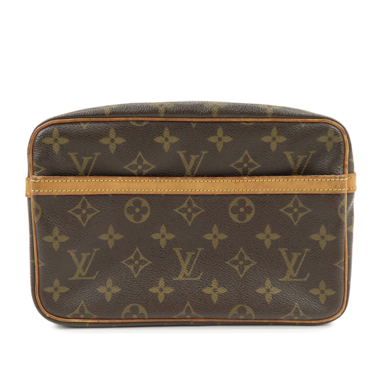 Louis Vuitton Monogram Compiegne 28 Pouch Clutch Bag Brown M51845