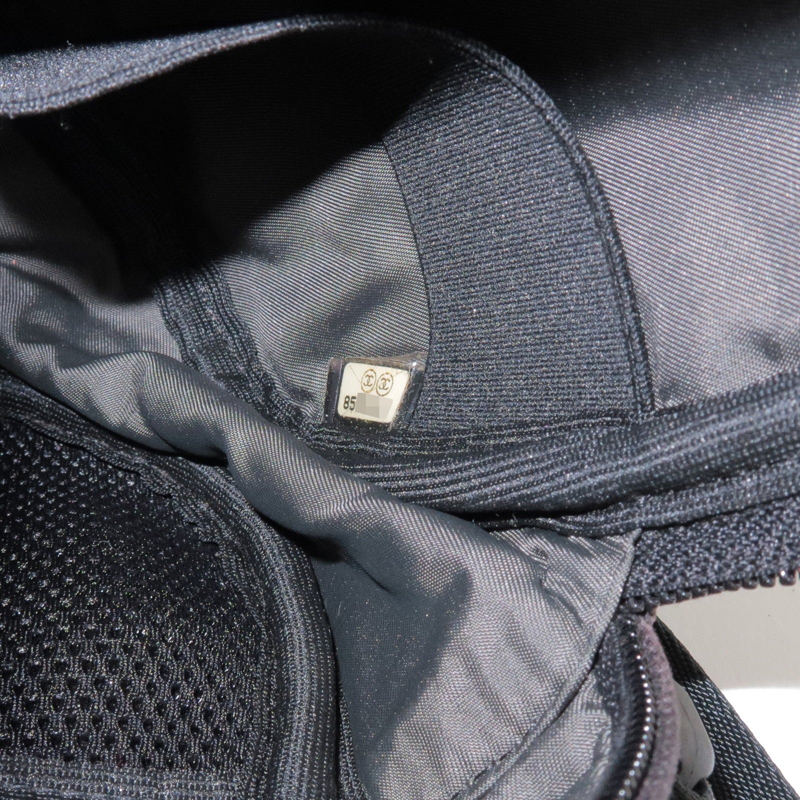 CHANEL Sport Line COCO Mark Canvas Shoulder Bag Black Green A23300