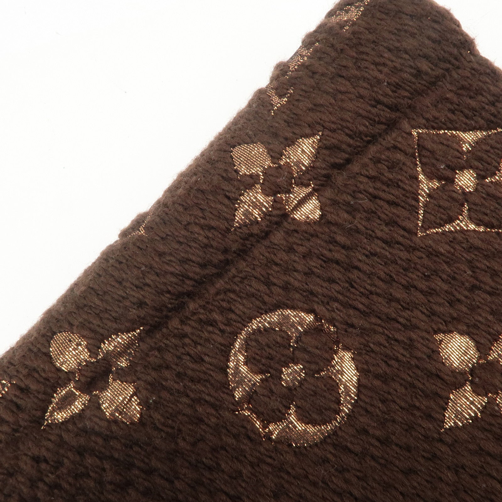 Louis Vuitton Echarpe Logomania Shine Wool Silk Scarf Brown M71383