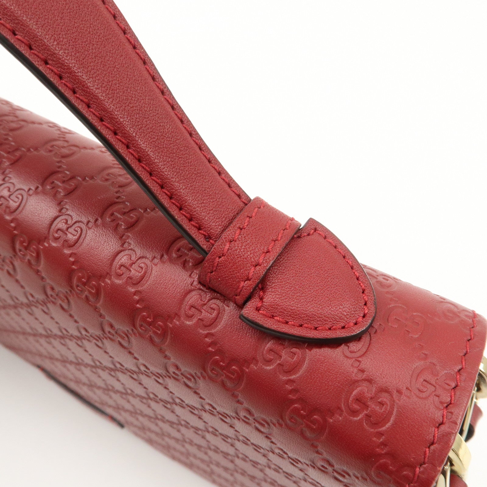 GUCCI Micro Guccissima Leather Travel Case Clutch Bag Red 544250 Used