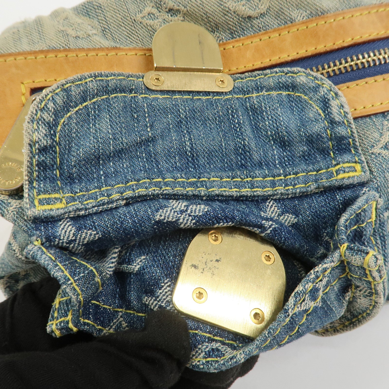 Louis Vuitton Monogram Denim Baggy PM 2Way Bag Shoulder Bag M95049