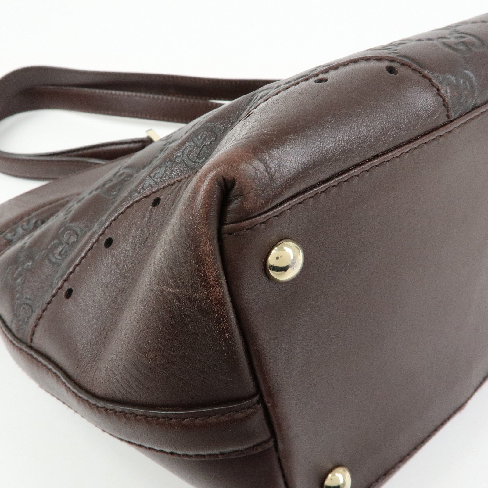 GUCCI Guccissima Leather Tote Bag Shoulder Bag Dark Brown 145993