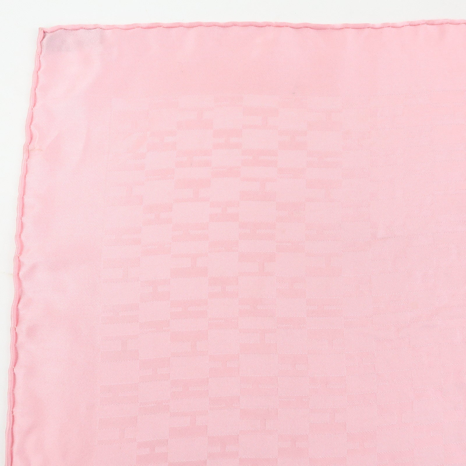 HERMES Pochette Faconnee Grand H Silk 100% Scarf Pocket Square Pink