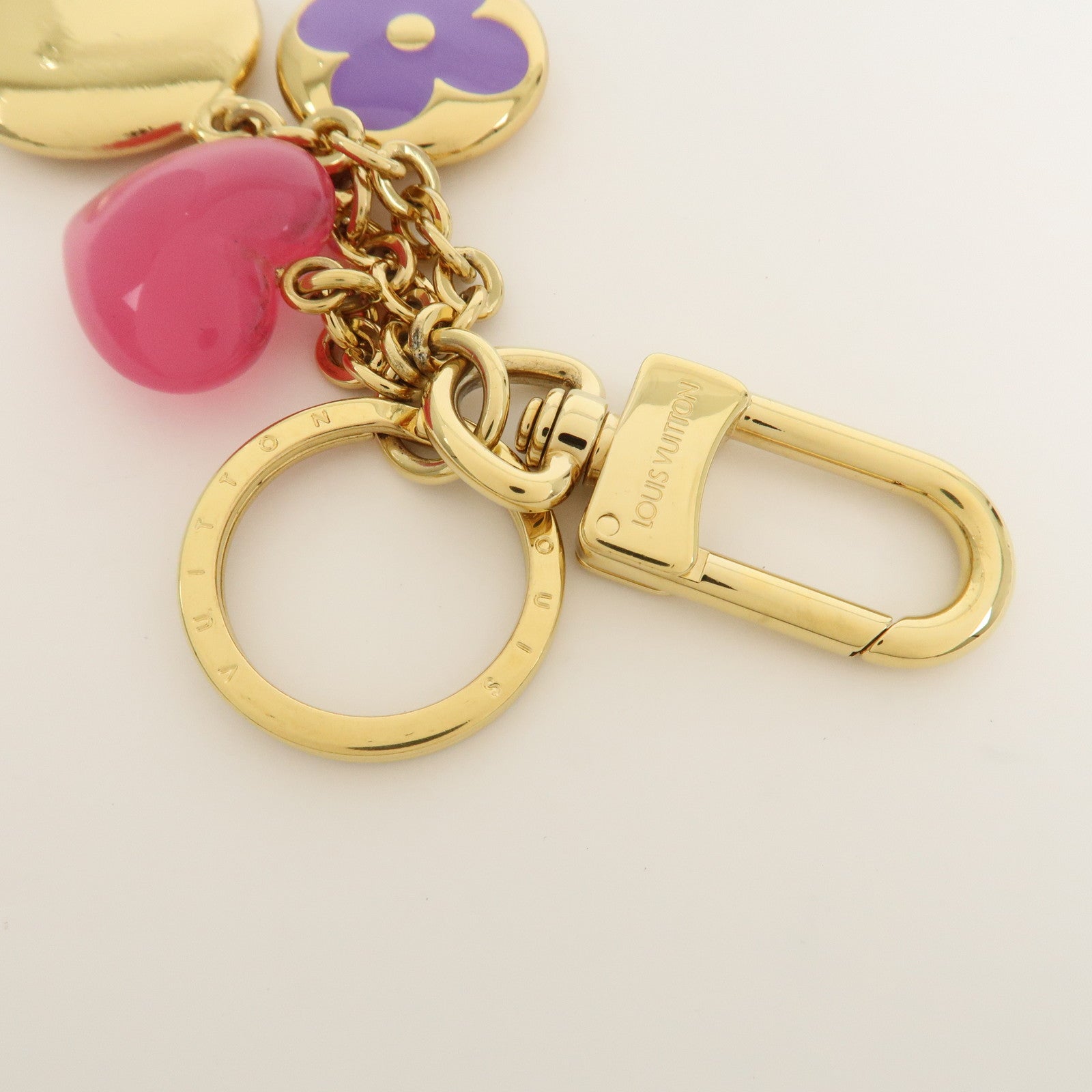 Louis Vuitton Metal Porte Cles LV Enamored Bag Charm Gold M00819