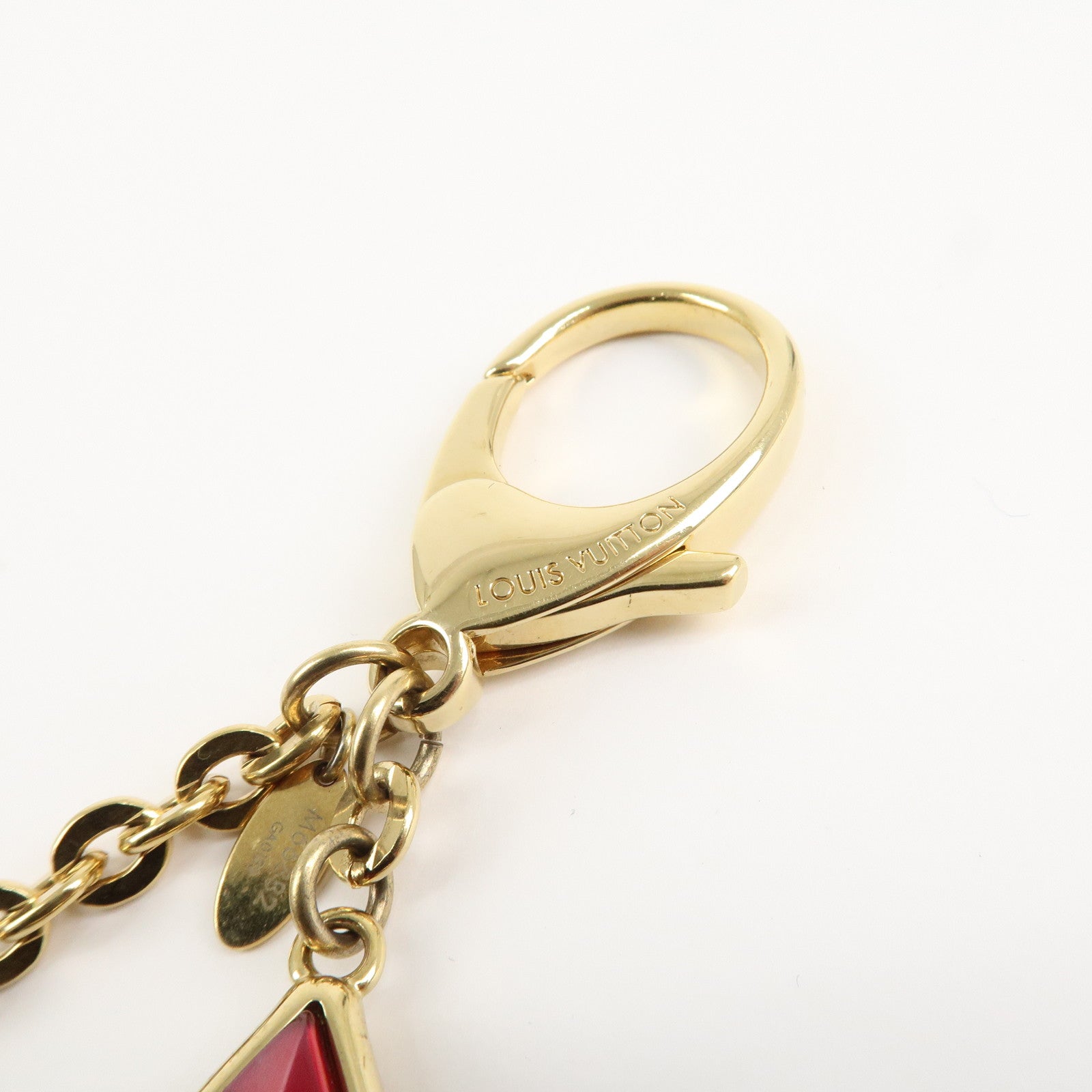 Louis Vuitton Bijou Sac Mosaic Bag Charm Flower Gold Pink M66882 Used