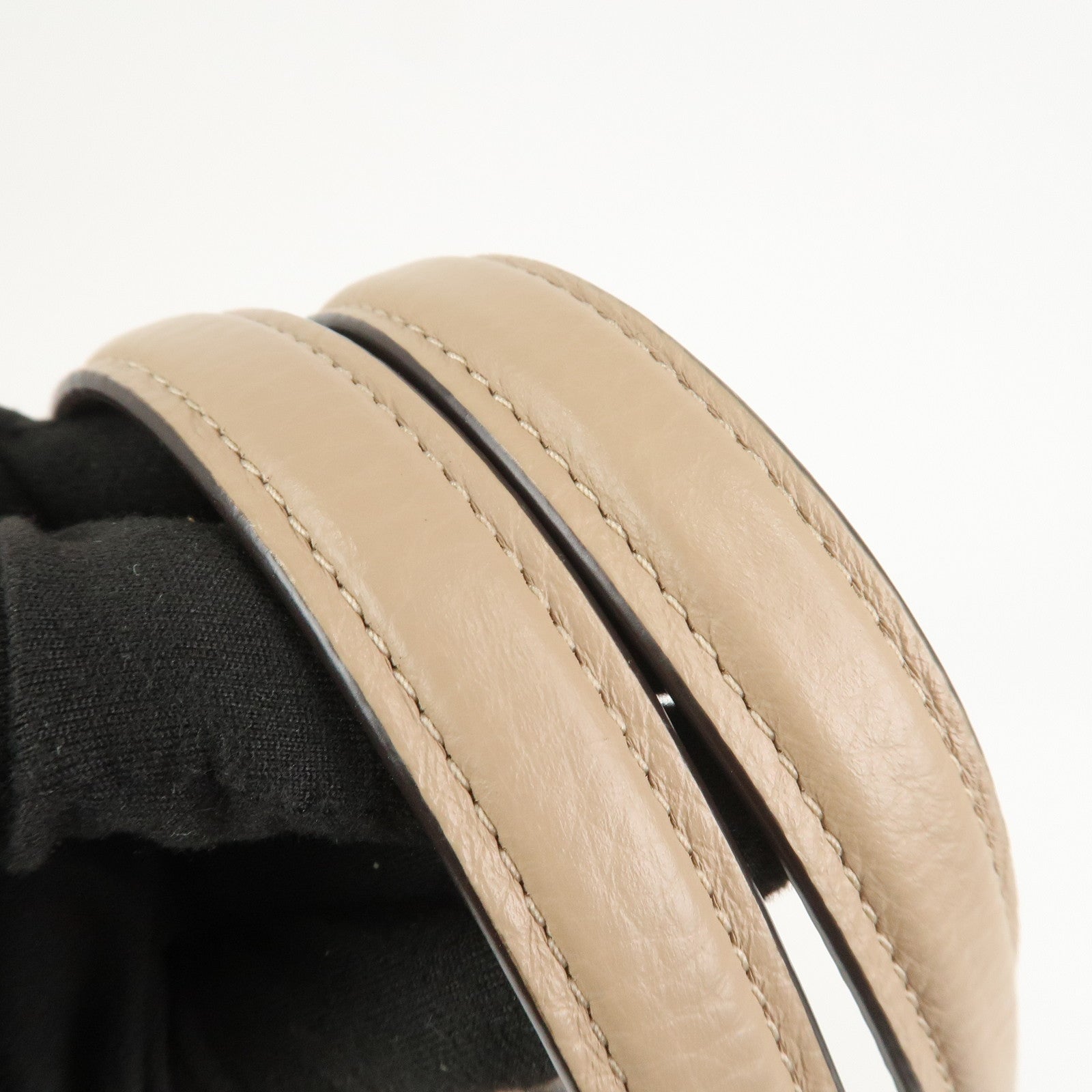 COACH Logo Leather Shoulder Bag Hand Bag Beige