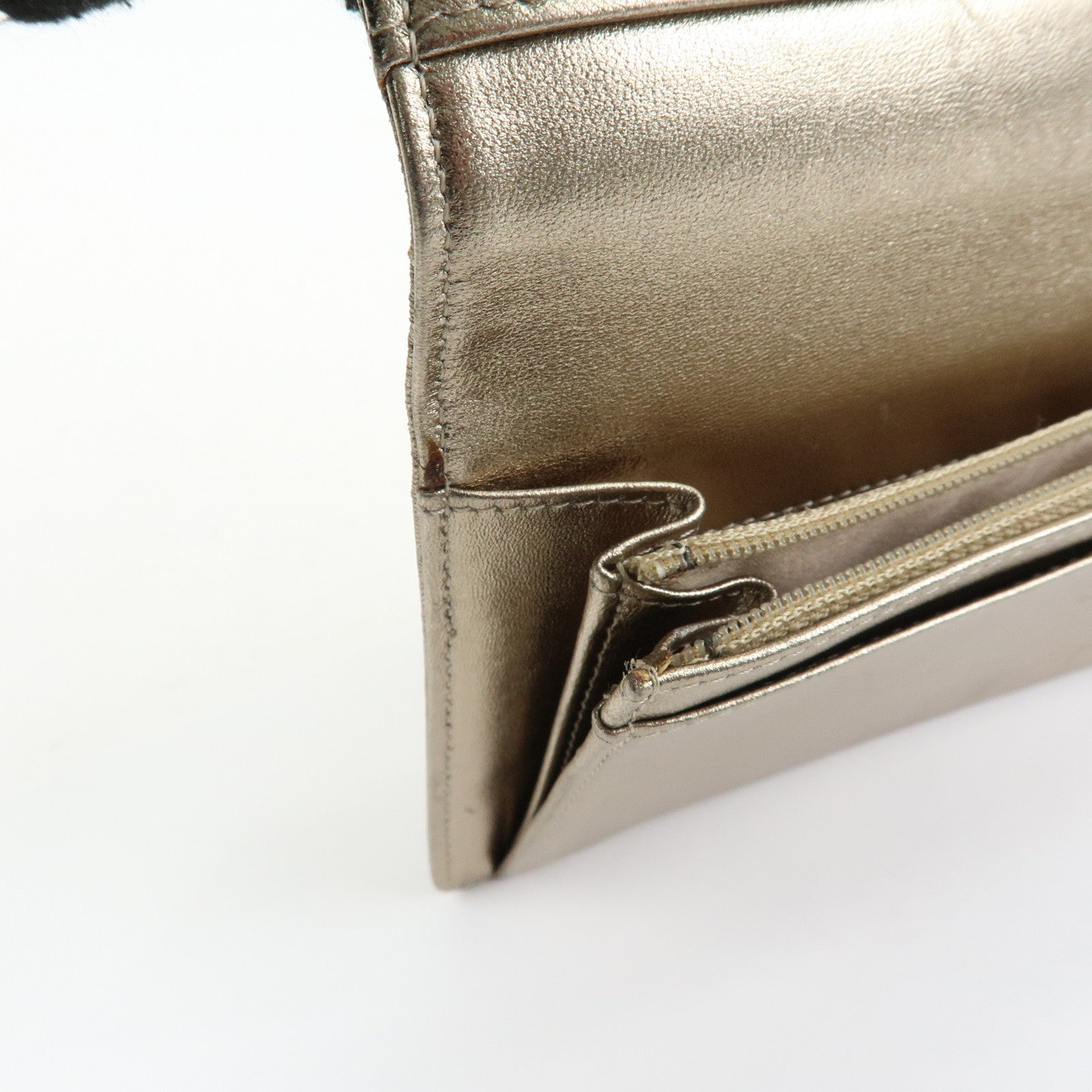 CHANEL New Travel Line Nylon Jacquard Long Wallet Gold