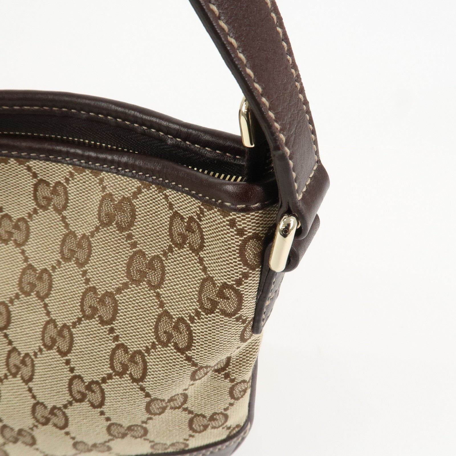 GUCCI New Britt Interlocking G Canvas Leather Shoulder Bag 169998