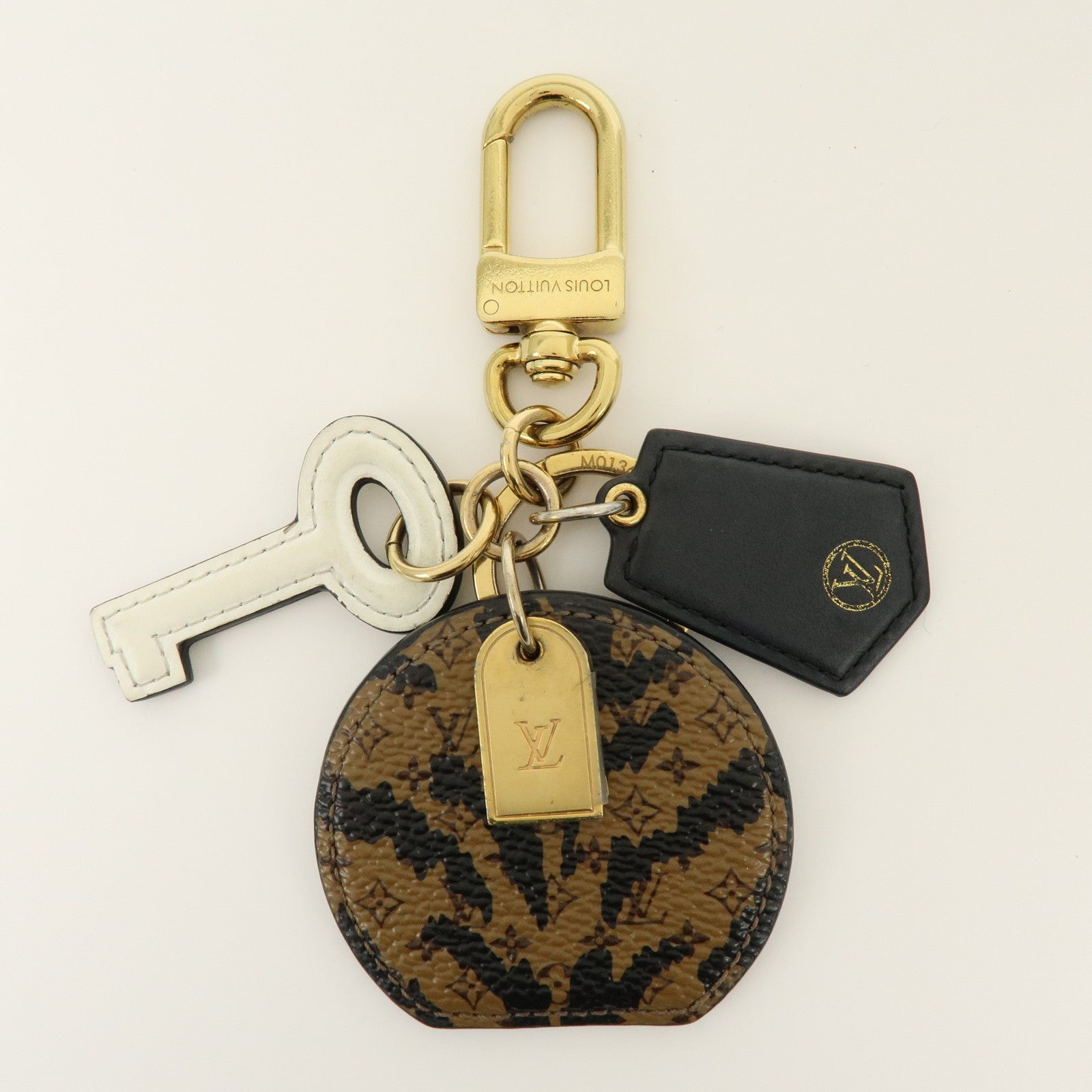 Louis Vuitton Boite Chapeau Key Holder Bag Charm Brown Gold M01367