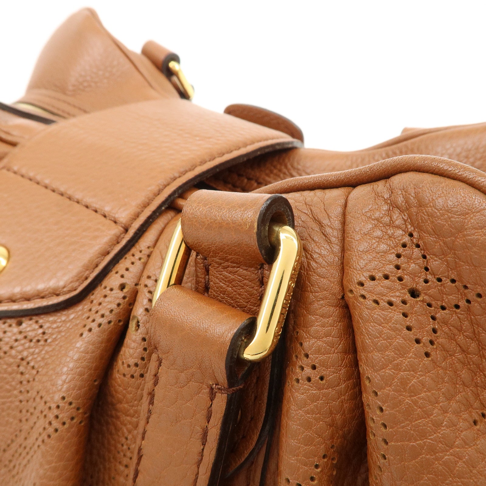 Louis Vuitton Monogram Mahina Luna PM Hand Bag Brown M97052 Used