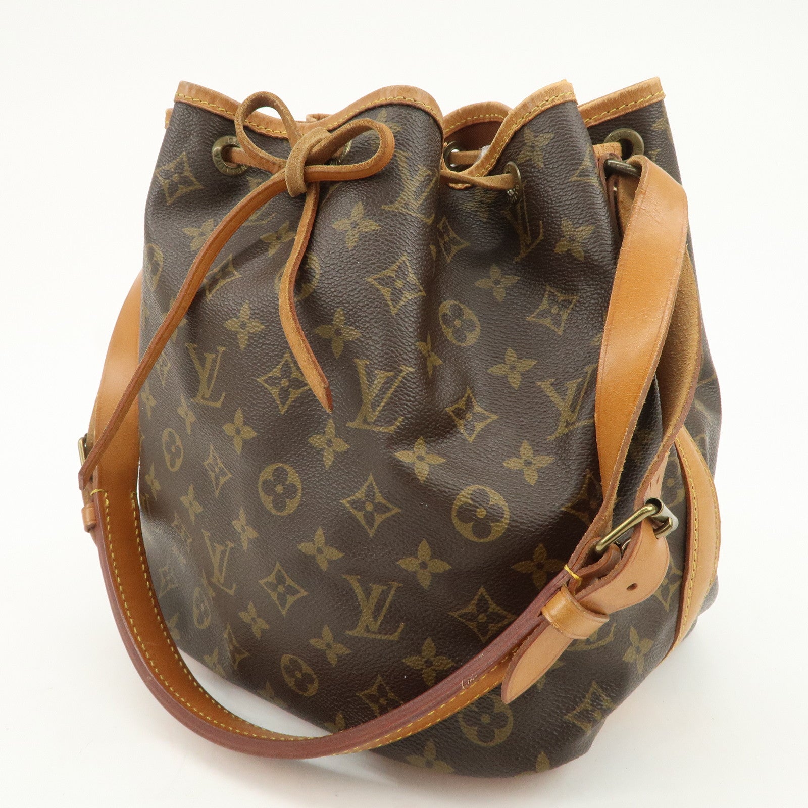 Louis Vuitton Monogram Canvas Petit Noe Shoulder Bag Brown M42226
