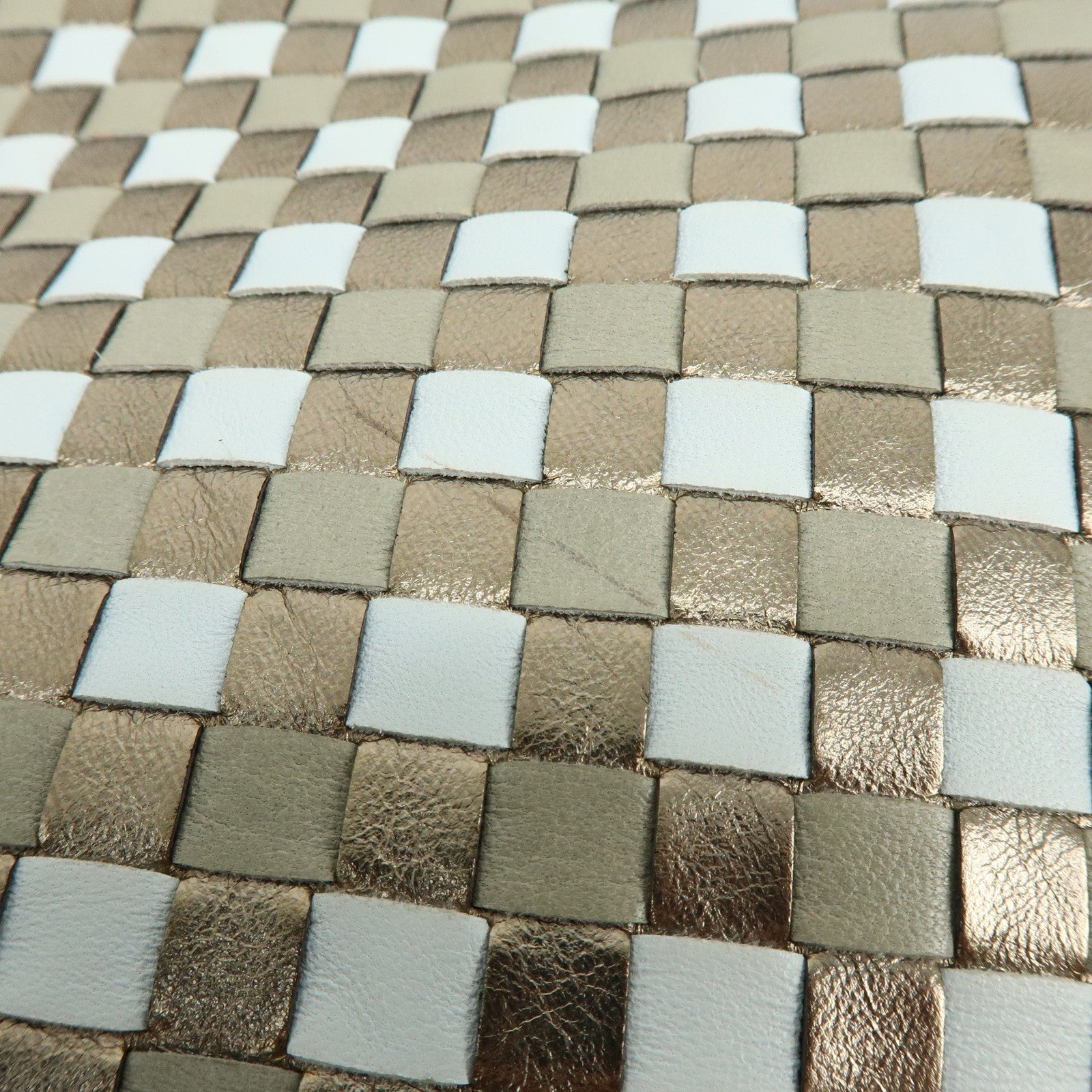 BOTTEGA VENETA Intrecciato Leather Shoulder Bag Gold Blue 101001