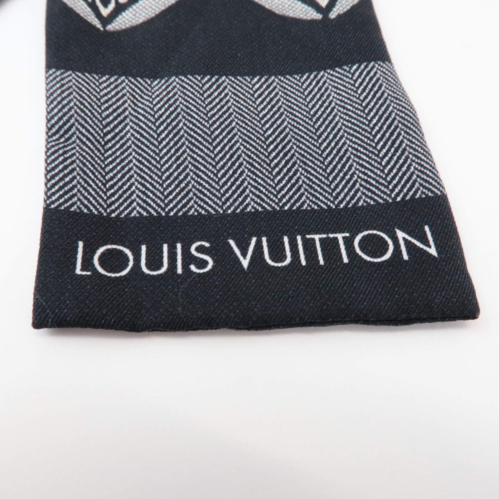 Louis Vuitton Bandeau Since 1854 Silk 100% Scarf Black MP2825