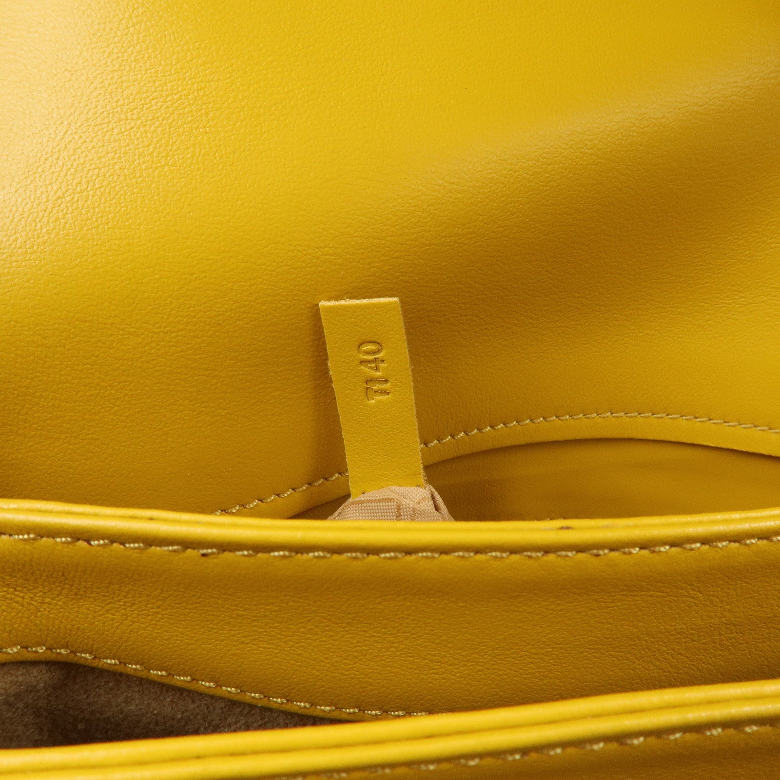 TOD'S Double T Tassel Leather Shoulder Bag Crossbody Bag Yellow