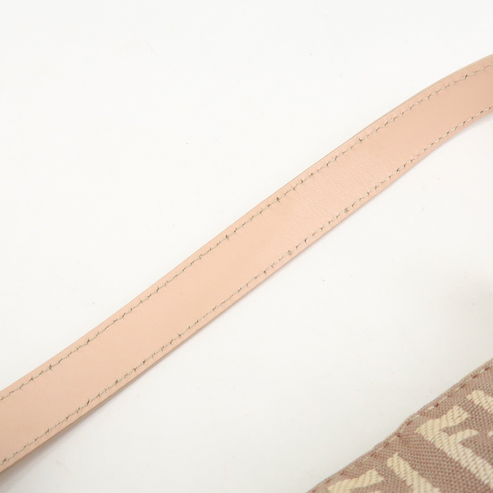 FENDI Zucchino Canvas Leather Shoulder Bag Hand Bag Pink 8BR444
