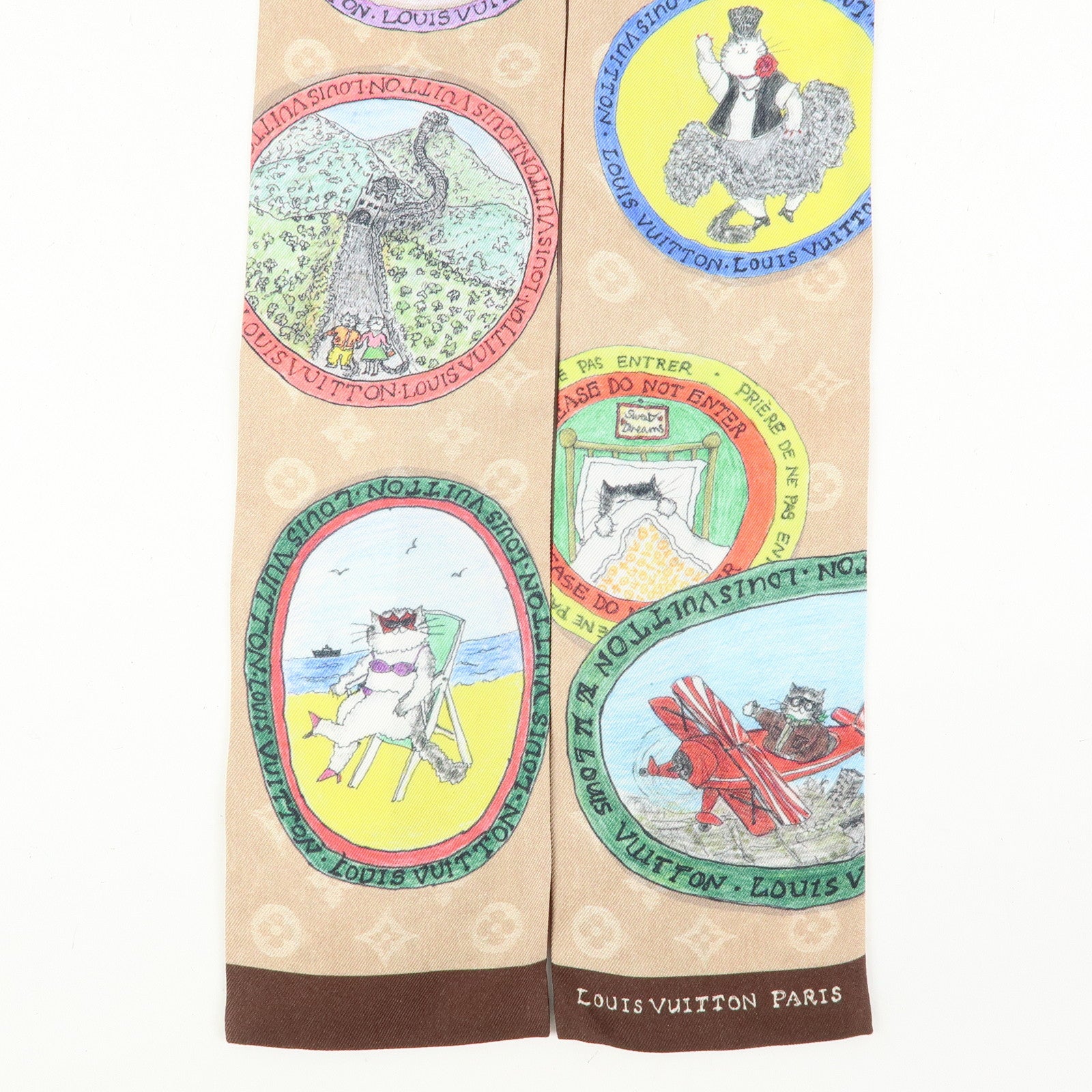 Louis Vuitton Monogram Silk 100% Scarf Bandeau My LV Trunk M96690