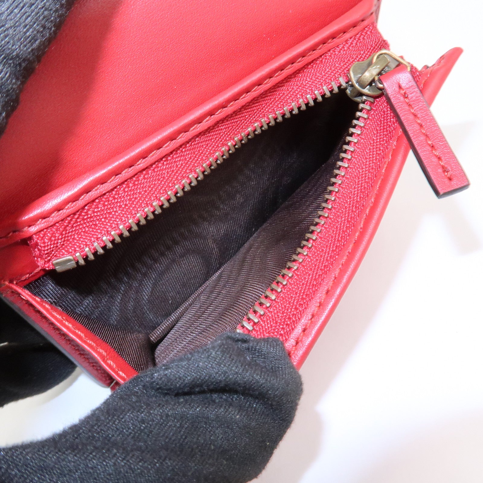 GUCCI Interlocking G GG Supreme Cherry Compact Wallet Beige 476050