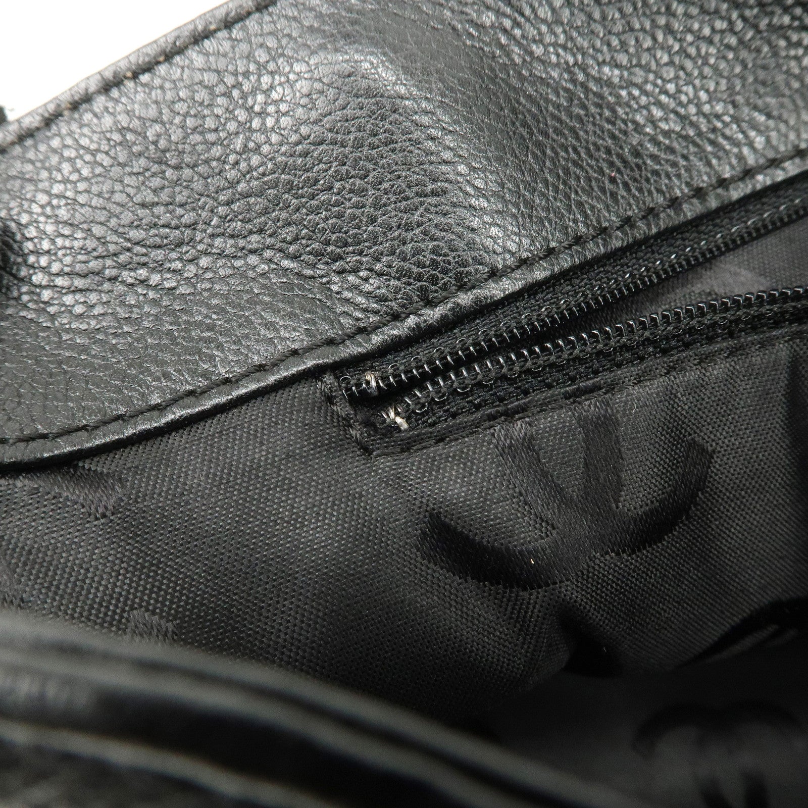 CHANEL COCO Mark Chain Tote Bag Shoulder Bag Black Gold Used