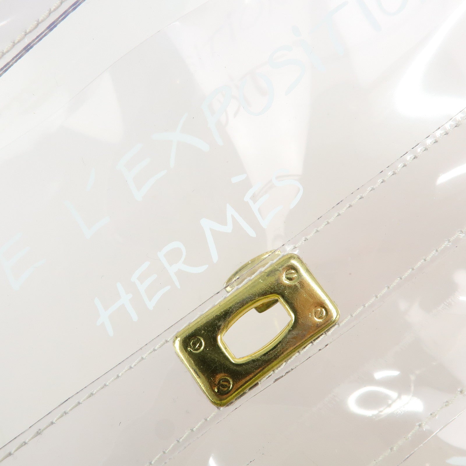 HERMES Kelly Vinyl Hand Bag Clear