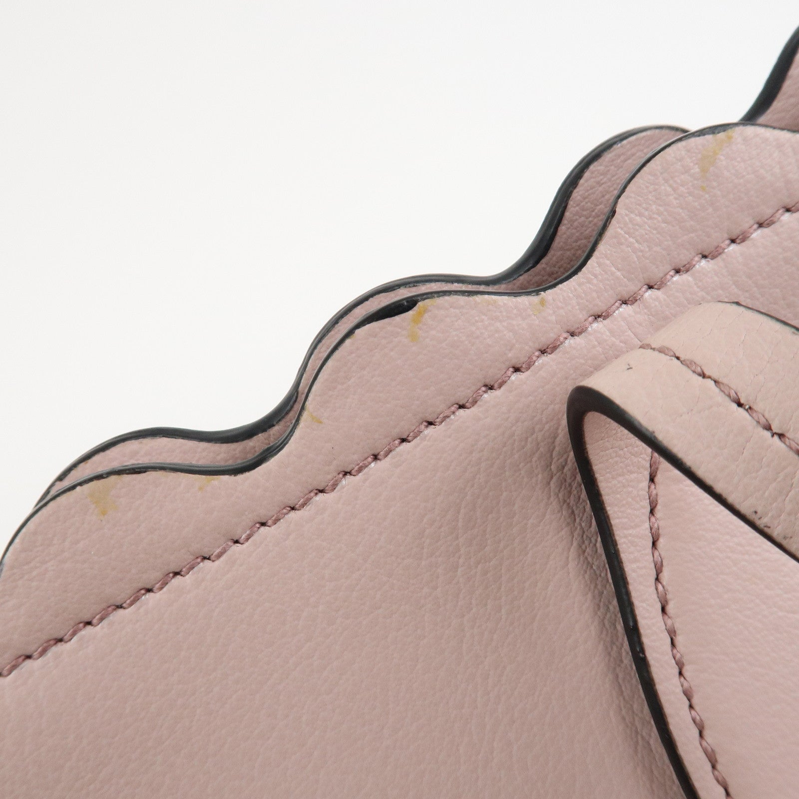 MIU MIU Leather Flower Tote Bag Shoulder Bag Pink 5BG054