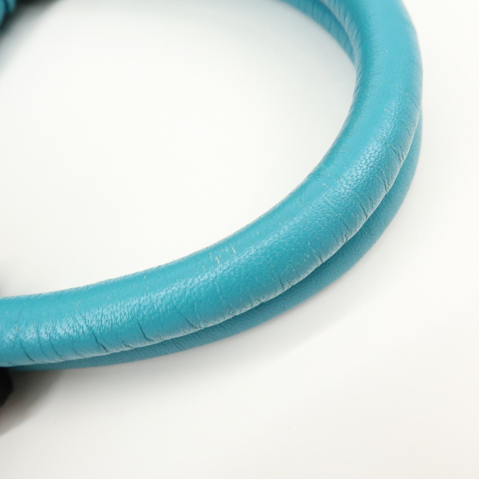 PRADA Leather 2Way Bag Hand Bag Shoulder Bag Turquoise Blue