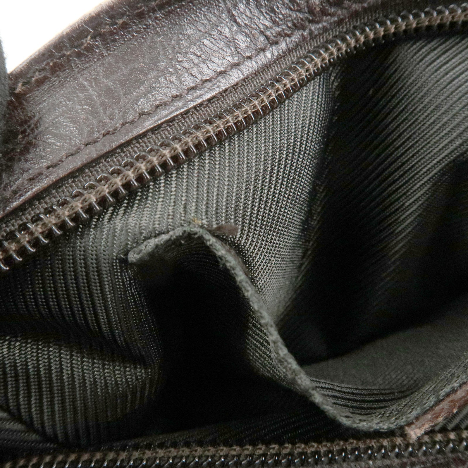 GUCCI Sherry Canvas Leather Pouch Hand Bag Beige Brown 106644 Used