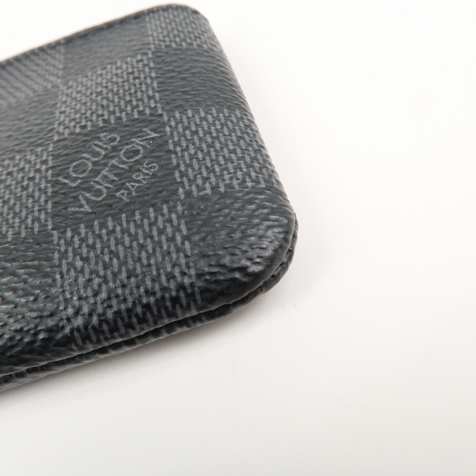 Louis Vuitton Damier Graphite Pochette Cles Coin Case Black N60155